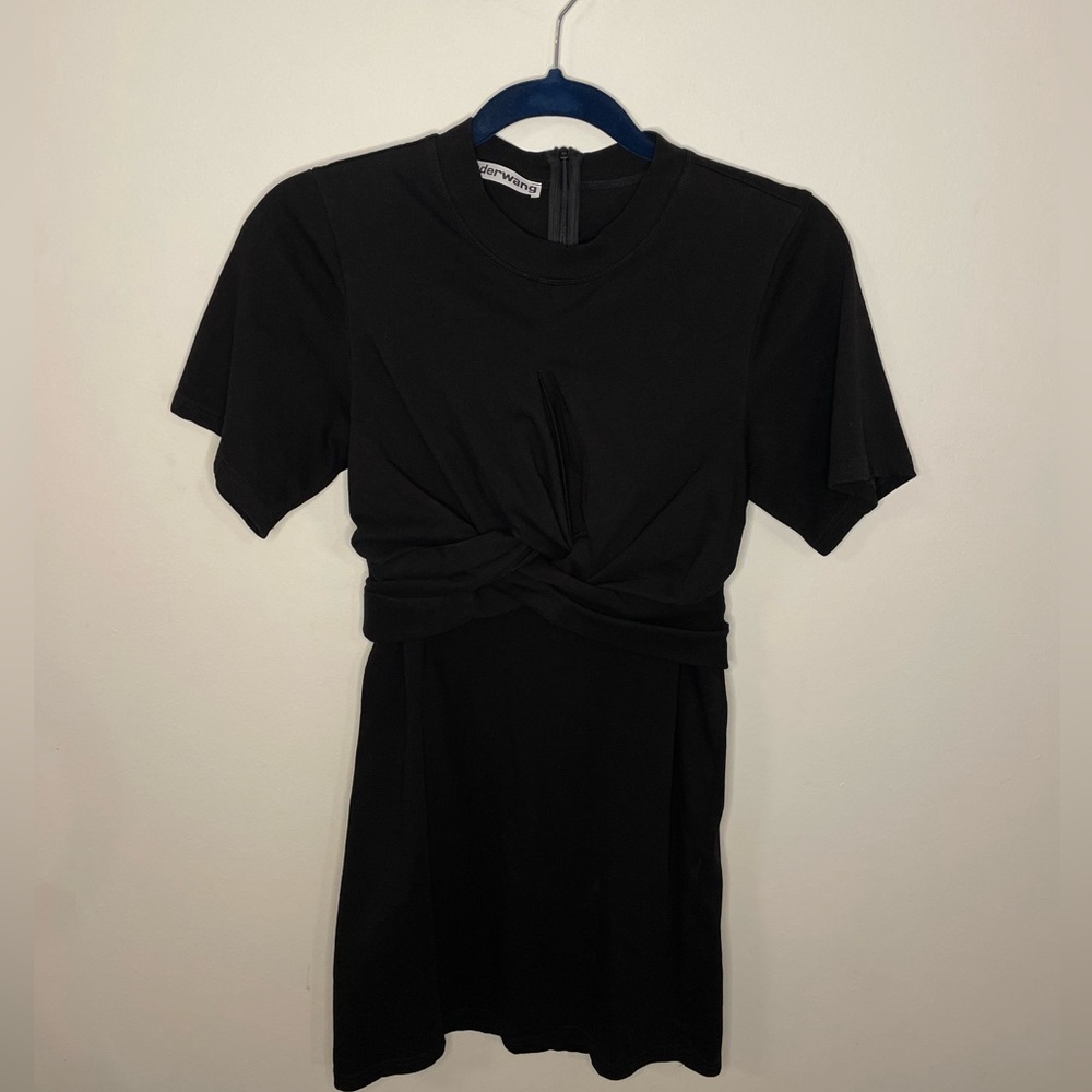 Alexander Wang Twisted Cotton T-Shirt Dress - Picture 2 of 4